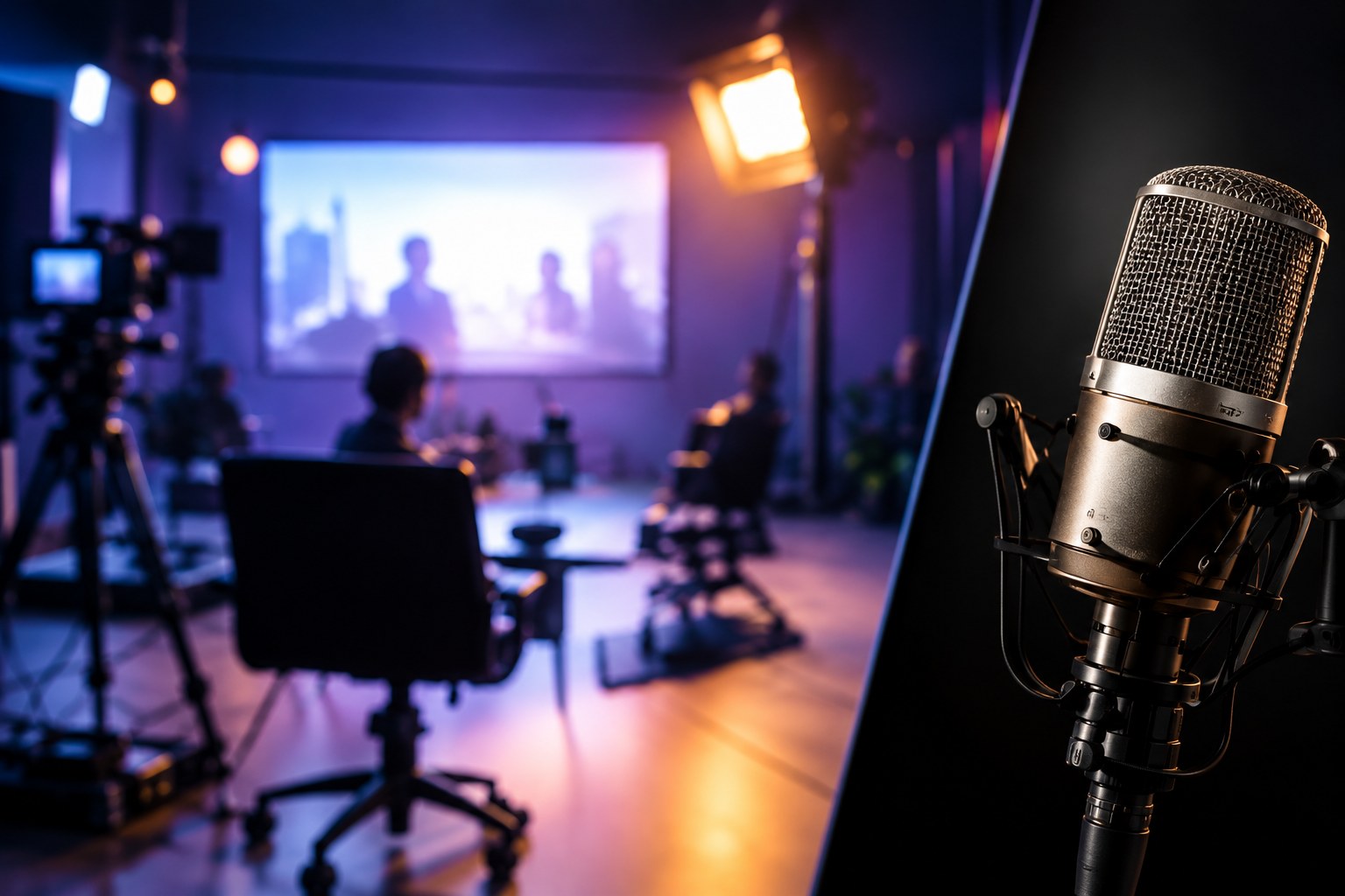 Studio set with microphone